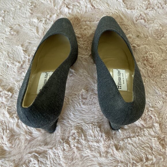 Etienne Aigner Women's 9.5M Taylor Gray Fabric Pumps Block Heels - Picture 4 of 16